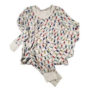 Hanna Anderson 100% Organic Cotton Holiday Lights Pajama Set Size M/L